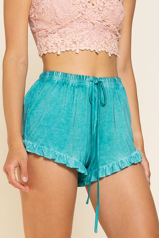 Light Weight Ruffle Trim Shorts