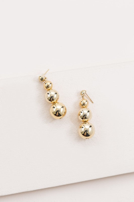 Tiers in Heaven Golden Orb Earrings