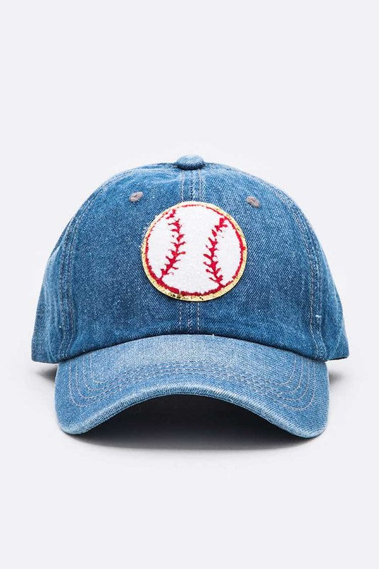 Chenille Baseball Patch Denim Cap