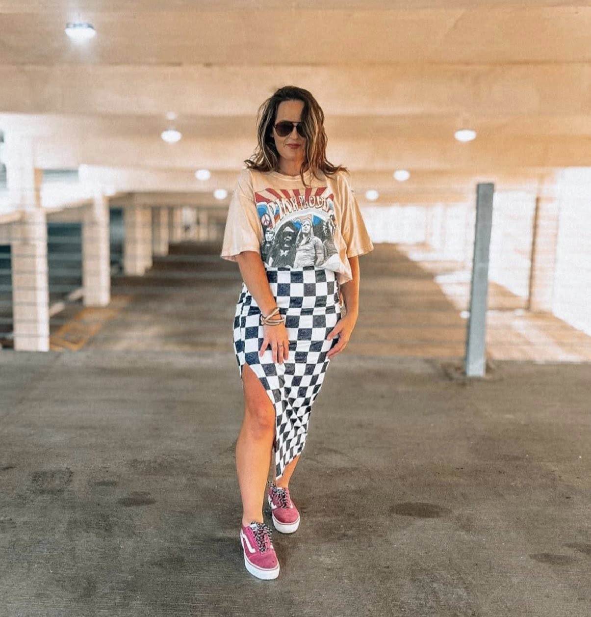 Caught a Vibe Checkered Skirt