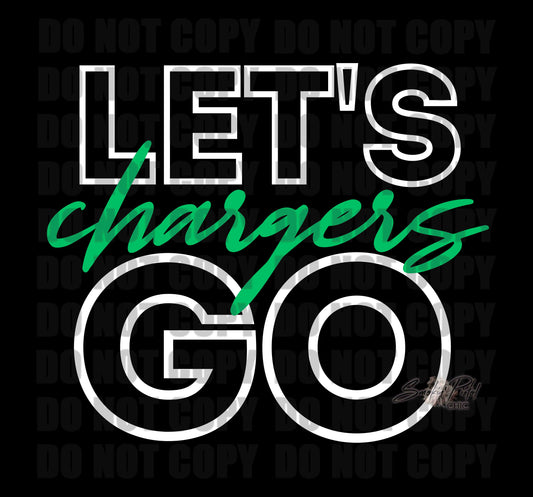 Let's Go Chargers - Cursive