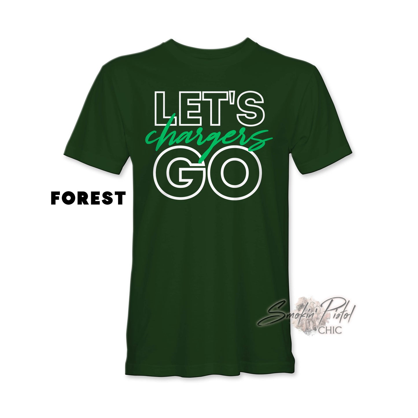 Let's Go Chargers - Cursive