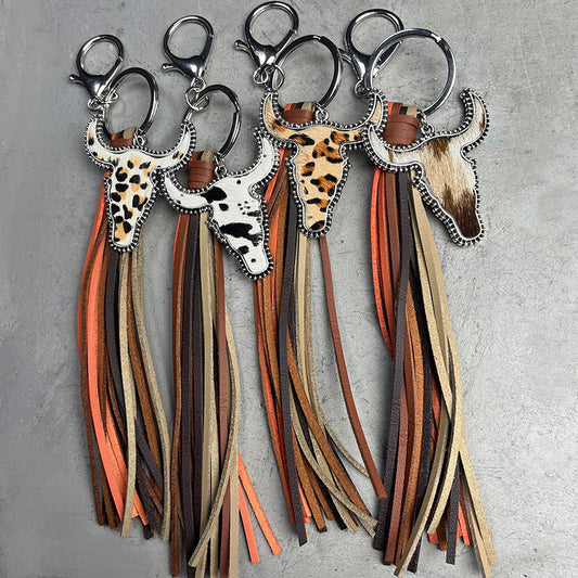 Bull Shape Fringe Keychain