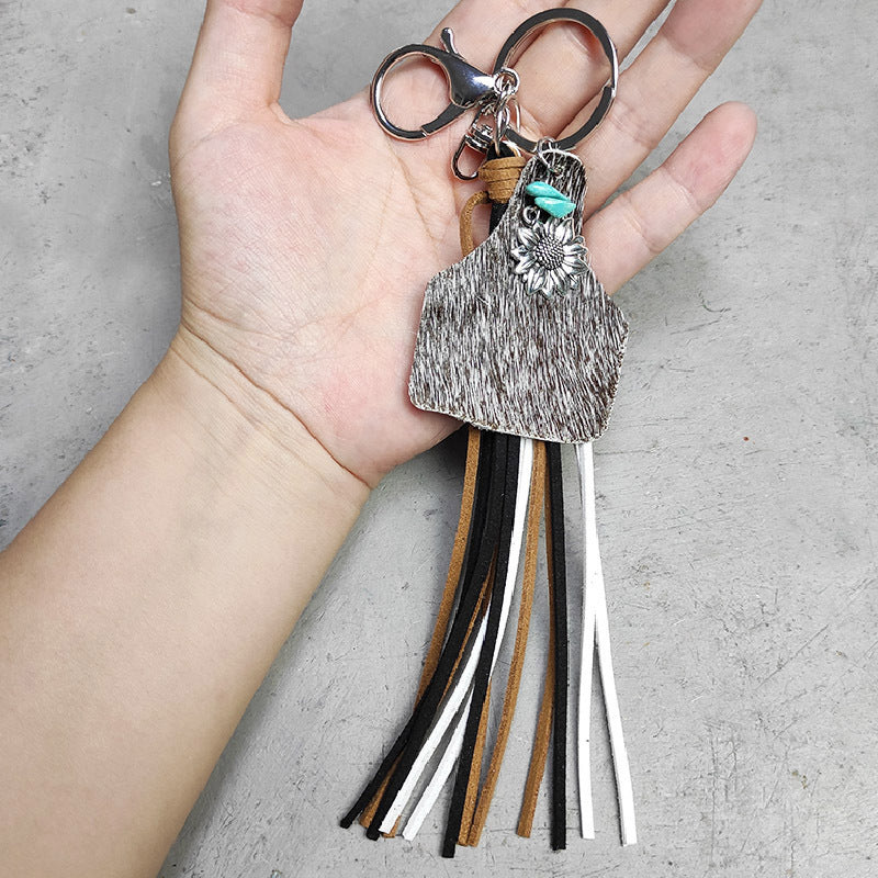 Turquoise Fringe Detail Keychain