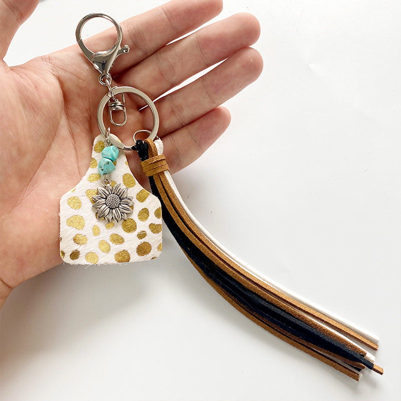 Turquoise Fringe Detail Keychain