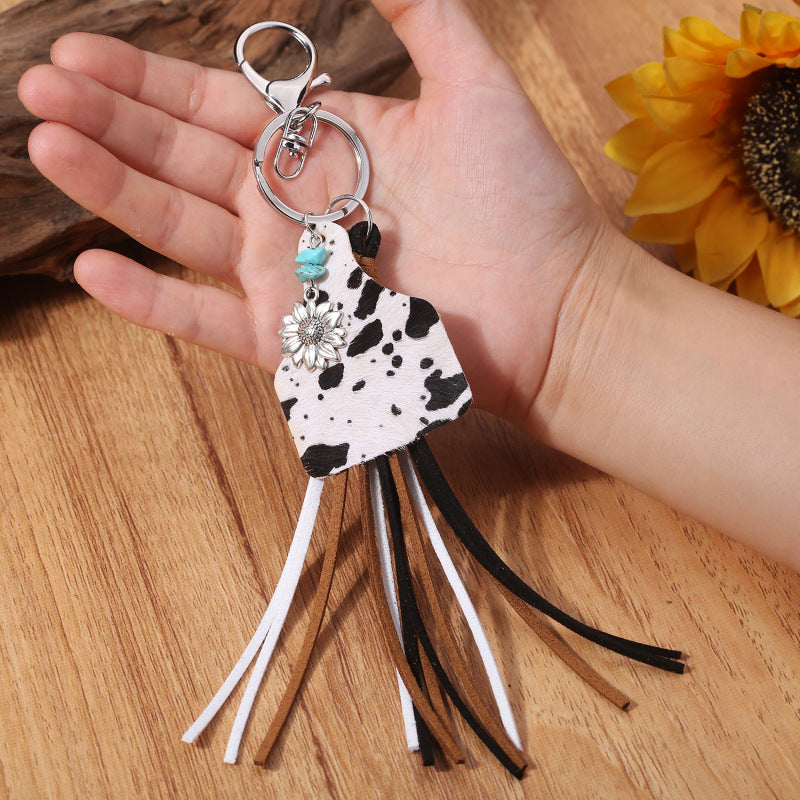 Turquoise Fringe Detail Keychain